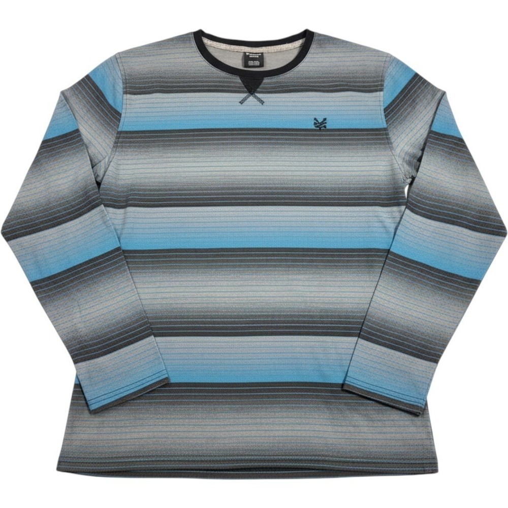 Zoo York Striped Long Sleeve T Shirt Men's M Blue Gray Cotton Polyester